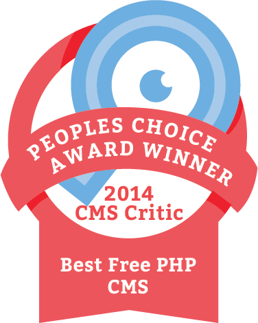 The Winner of the 2014 People's Choice CMS Award for Best Free PHP CMS