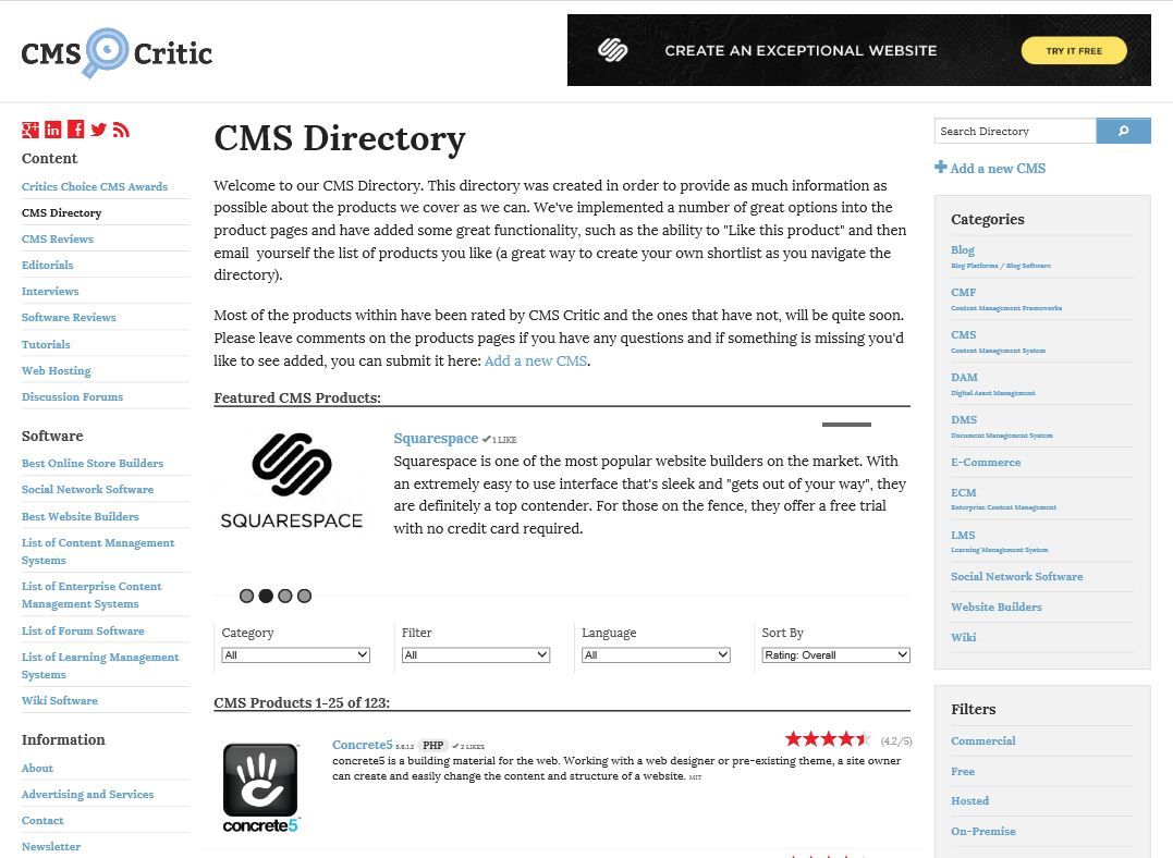 Announcing our latest addition to the site, our CMS Directory!
