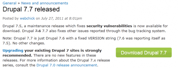 Drupal 7.7 is out (or maybe it's 7.5... or 7.6?)