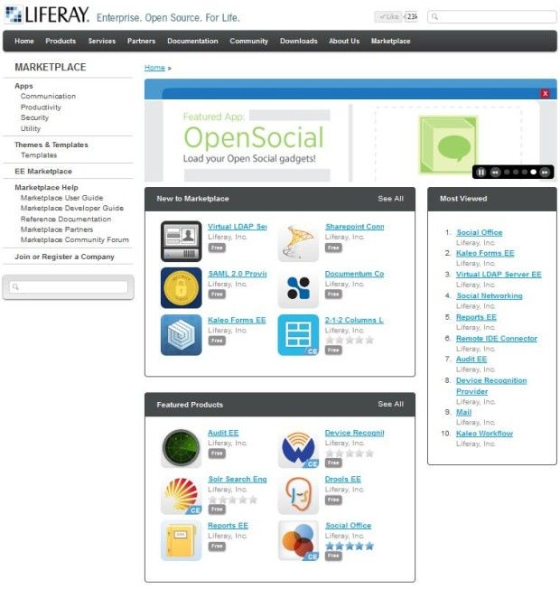 Liferay Marketplace Launches, Offers Over 70 Apps and Themes
