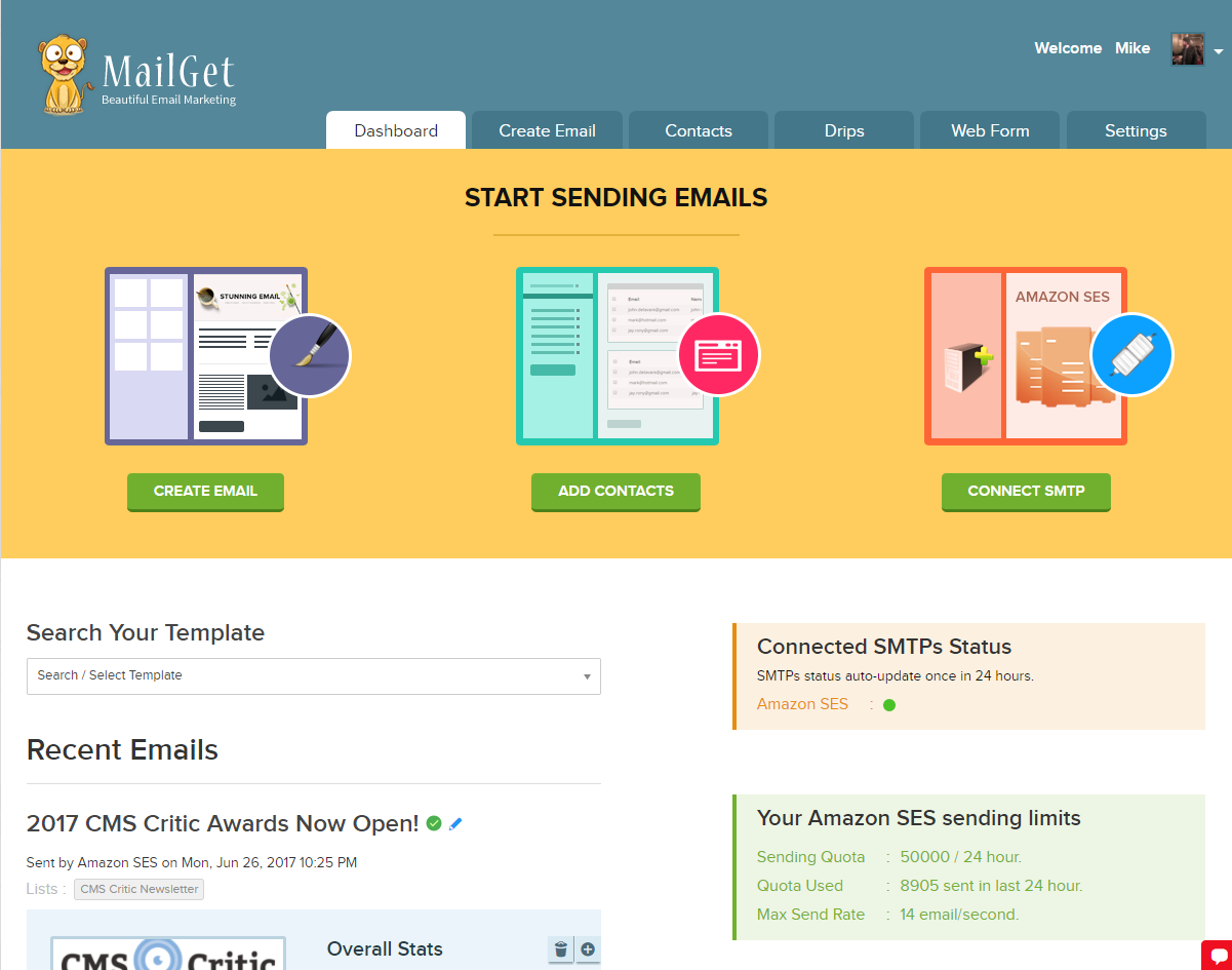 MailGet Review - Beautifully Easy Email Marketing with Amazon SES