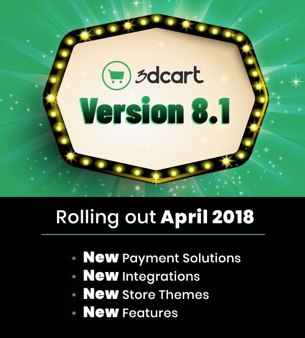 3dcart Version 8.1 Released - Brings Google Pay, Drip, and Square POS