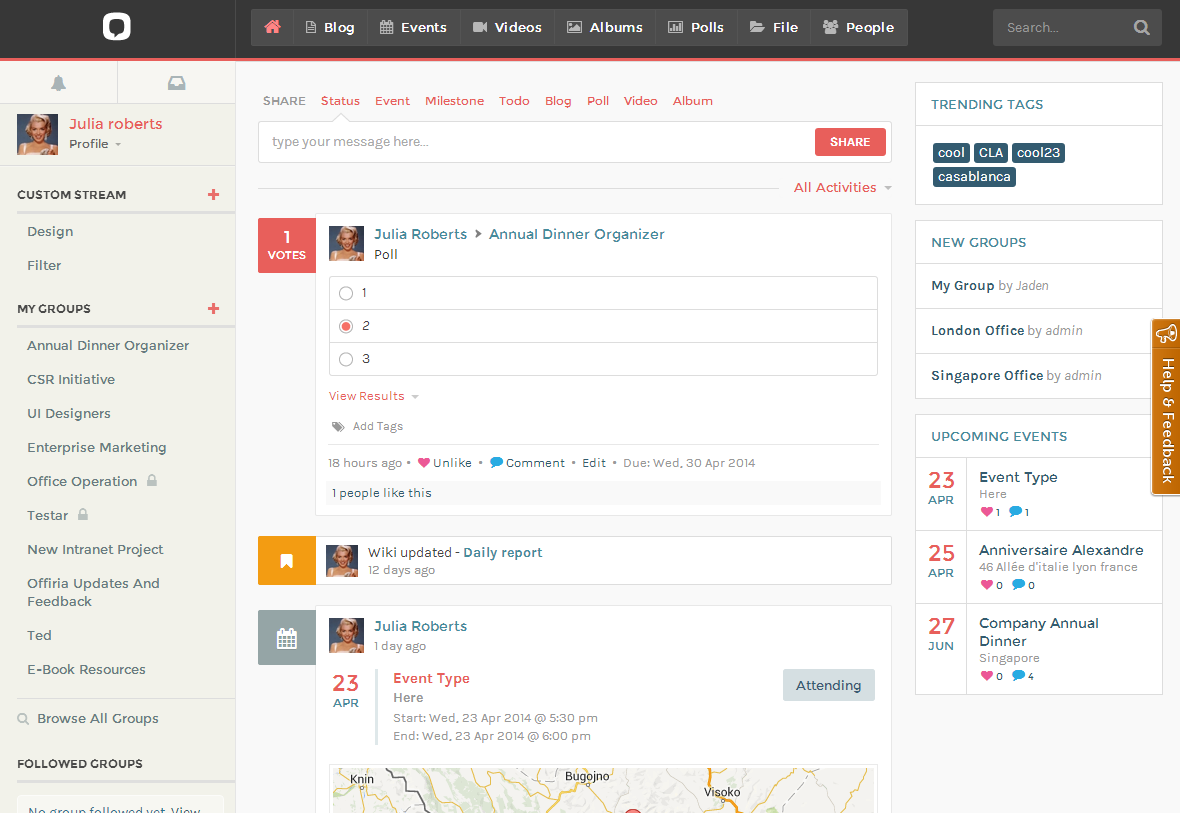 Offiria 3.0 released – Open Source, self-managed, enterprise social network software