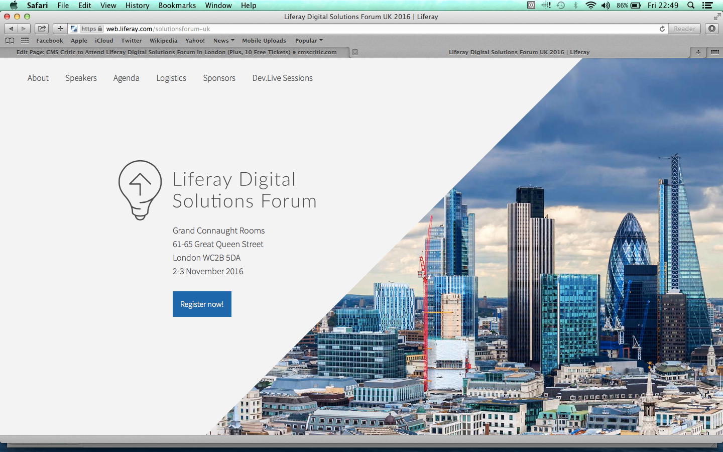 CMS Critic to Attend Liferay Digital Solutions Forum in London (Plus, 10 Free Tickets)
