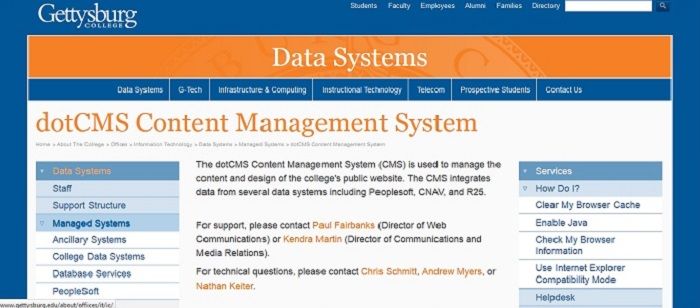 CMS for Higher Education - dotCMS user interface screenshot
